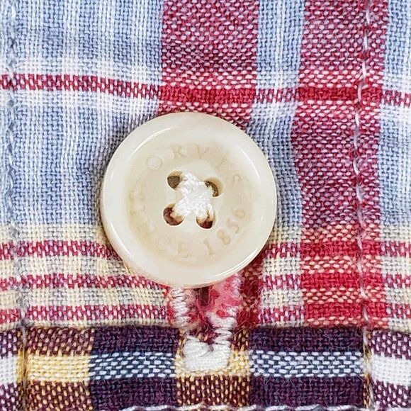 Orvis Shirt Men’s Patchwork SS Button Down Size M Medium Cotton Madras Plaid - Picture 5 of 9